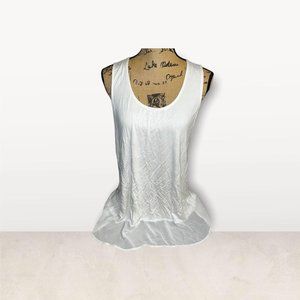 New white blouse with sheer bottom size large